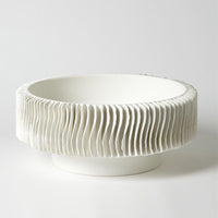 Alternate view of Radiator Vase, featuring matte finish, ceramic, and open top vessel cavity.