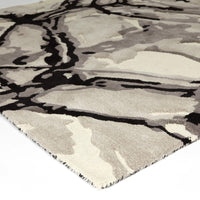 Additional view of Eyes On The World Rug in ivory and beige, featuring cut pile finish and a soft cut-pile surface.