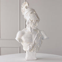 Alternate view of Mars Sculpture, featuring distressed, resin, plaster composite, and a freestanding pedestal base.