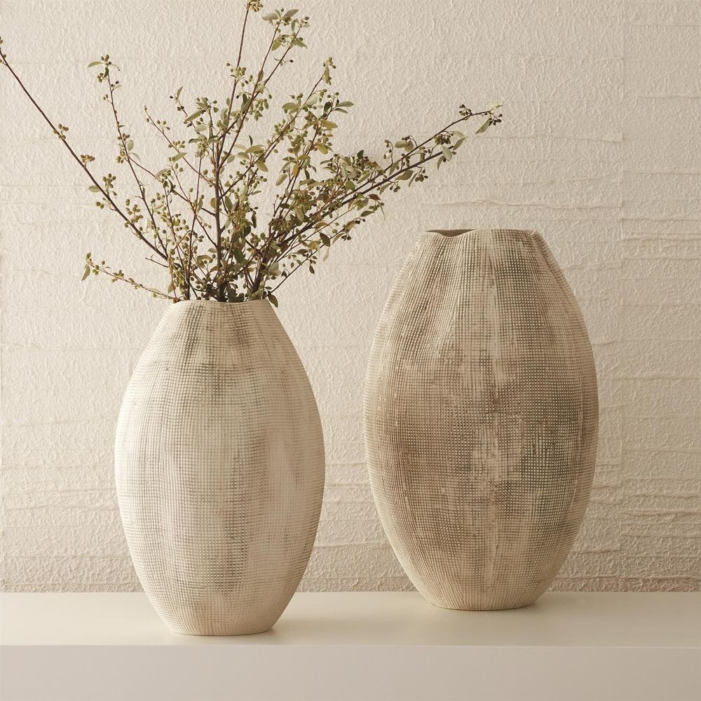Alternate view of Sisal Vase, featuring matte finish, ceramic, and open top vessel mouth.