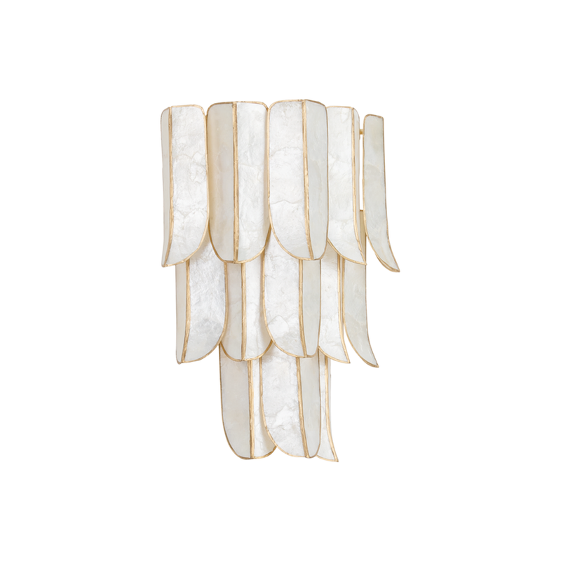 Cartagena Wall Sconce, shown in ivory and off-white with translucent shell or glass panels and metal frame.