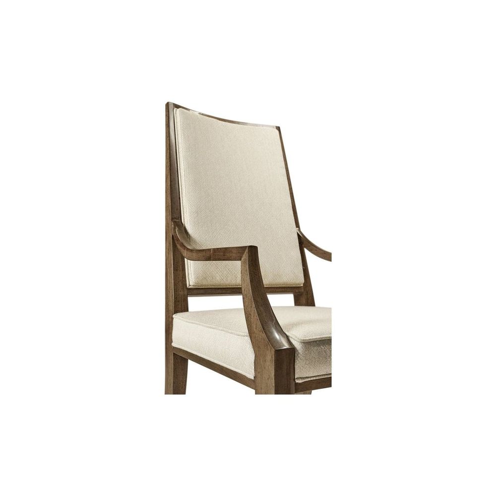 Additional view of Barcelona Arm Chair, featuring matte upholstery finish, wood, fabric, and fixed arms.