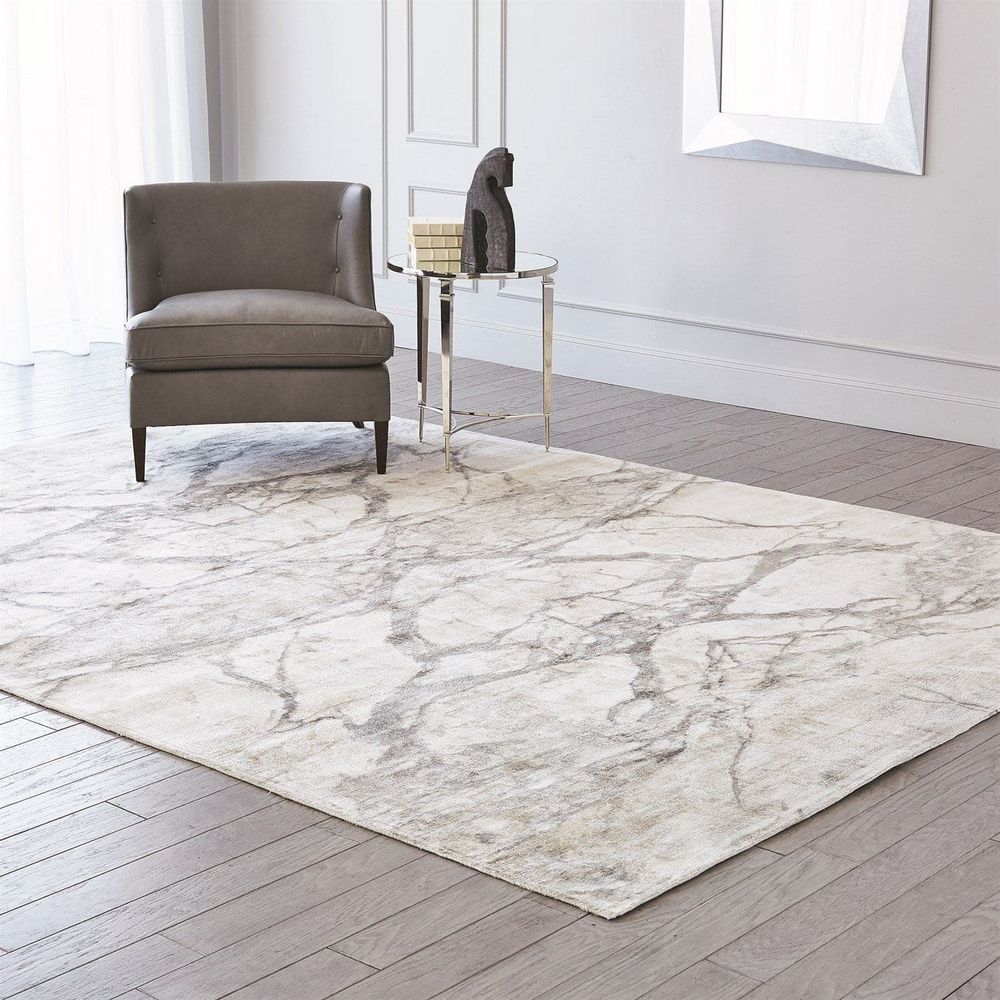 Alternate view of Mirror Match Marble Rug, featuring matte finish, wool or wool-blend pile, and soft textile floor covering.
