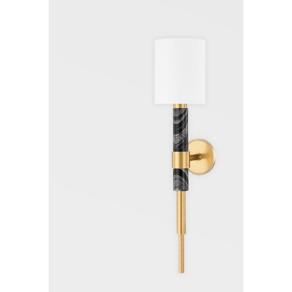 Solstice Wall Sconce - Vintage Brass & Black Marble