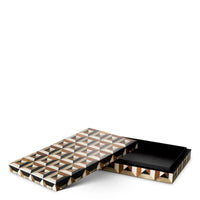 Additional view of Box Marwood S Brown Black White in brown and black, featuring polished finish and removable lid.