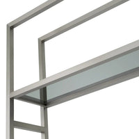 Additional view of Cabinet Corrado Ii Brushed Steel Finish, featuring matte finish, steel, glass, and open étagère shelving.