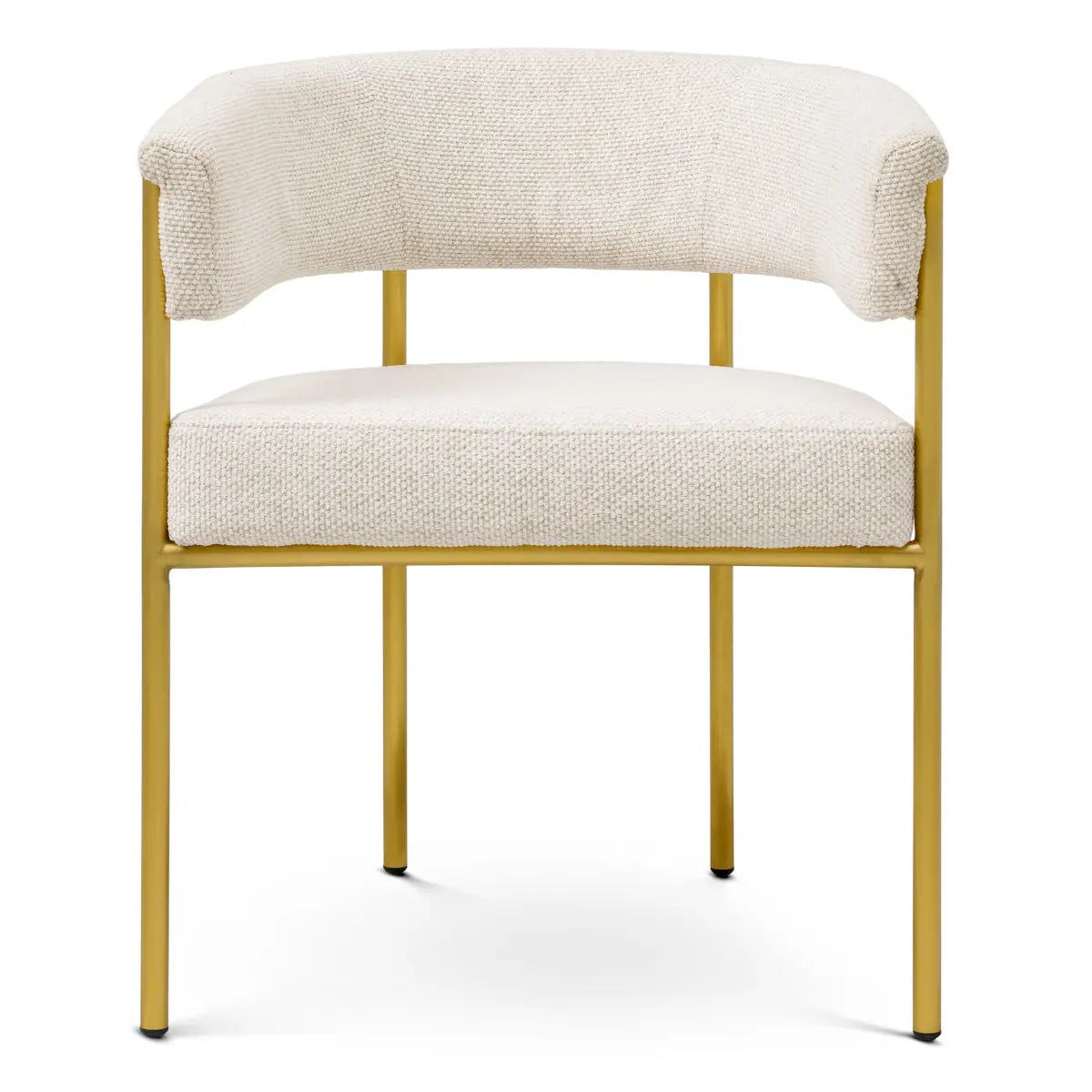 Additional view of Dining Chair Gainsley Axton Off-White Brushed Brass Finish in off-white and cream.
