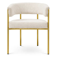 Additional view of Dining Chair Gainsley Axton Off-White Brushed Brass Finish in off-white and cream.