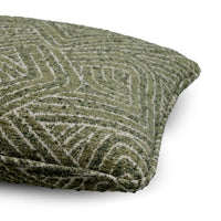 Additional view of Cushion Camari S Green in olive green and moss green.