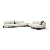 Alternate view of Madera L Sectional 272.25 in ivory and off-white.