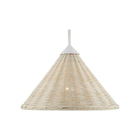 Additional view of Basket White Swing-Arm Wall Sconce in white and cream.