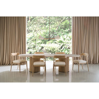Additional view of Rhythm Side Dining Chair in light natural oak and warm beige, featuring matte finish and fixed open back.