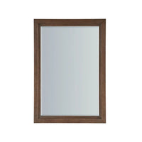 Sienna Mirror, shown in medium brown and silver-gray with wood, glass, and wall-mounting hardware.