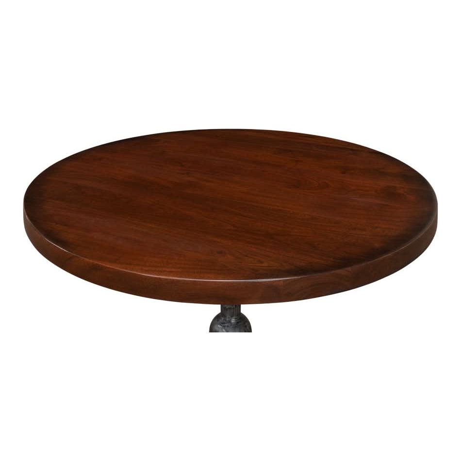 Additional view of Cafe Table in walnut brown and charcoal black, featuring round tabletop.