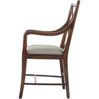 Alternate view of A Delicate Trellis Armchair, featuring smooth woven upholstery, wood, fabric, and fixed arms.