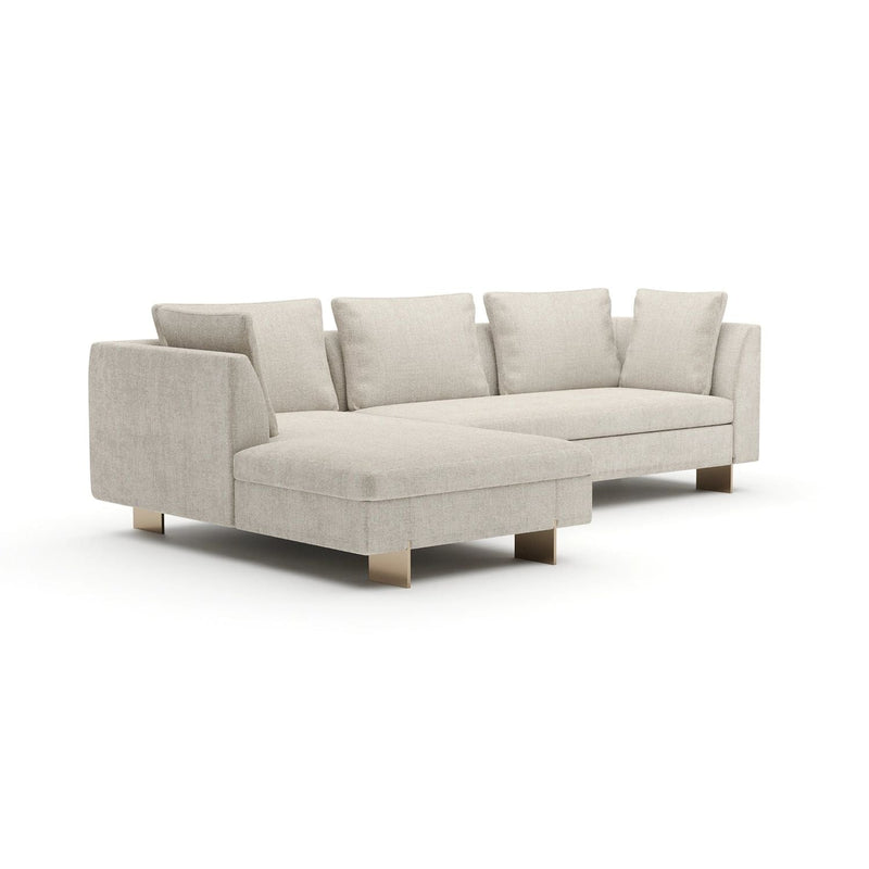 Alternate view of Altura Chaise Sectional 110 in light beige and warm taupe.