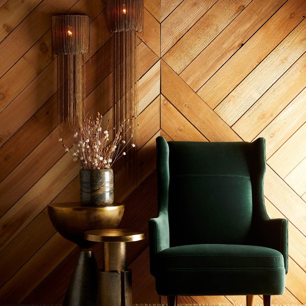 Alternate view of Brassik Small Sconce, featuring aged finish, metal chain, brass, and wall-mounted sconce.