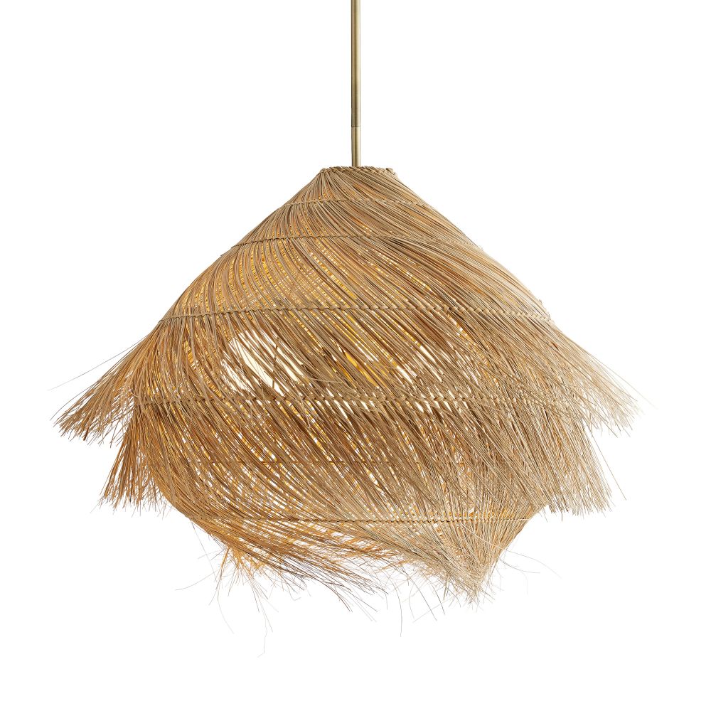 Additional view of Poseidon Pendant in natural tan and straw beige.