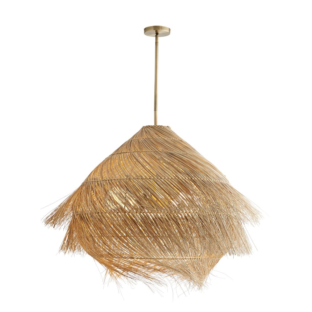 Alternate view of Poseidon Pendant in natural tan and straw beige.