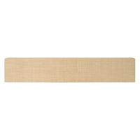 Additional view of Le Mari Console Table in beige and natural tan, featuring a open span beneath top.