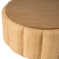 Additional view of Marimar Cocktail table in natural tan and light oak brown, featuring flat solid wood tabletop.