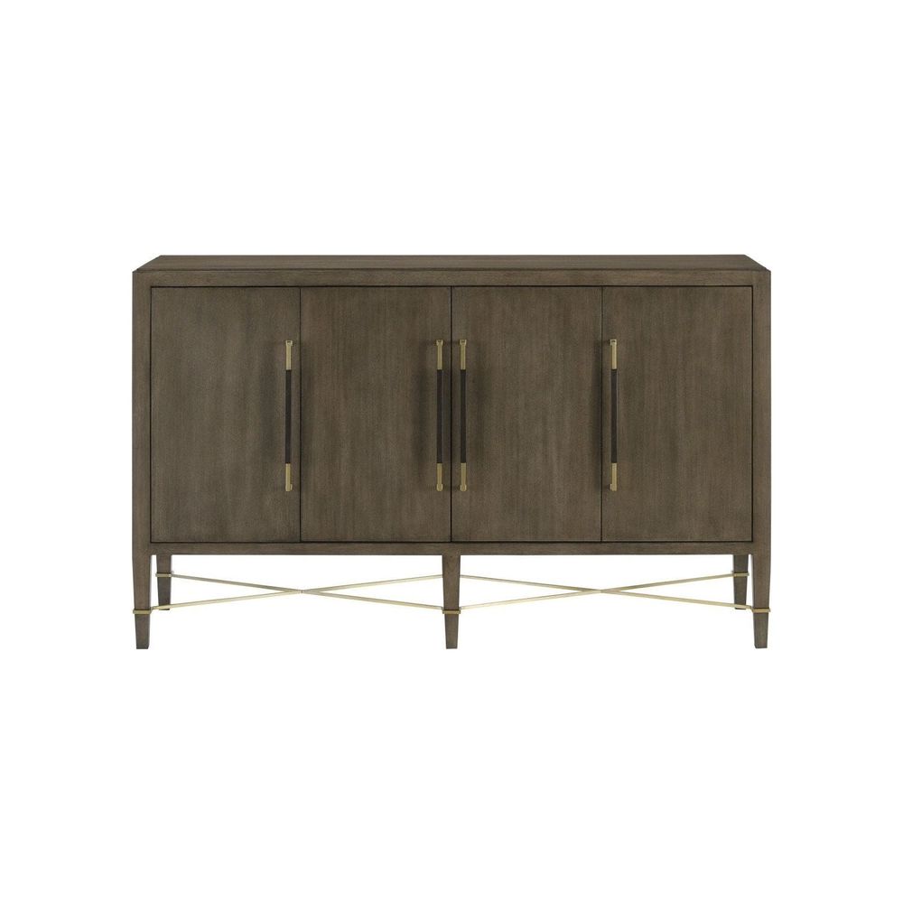 Additional view of Verona Chanterelle Sideboard in muted taupe-brown and charcoal-brown.