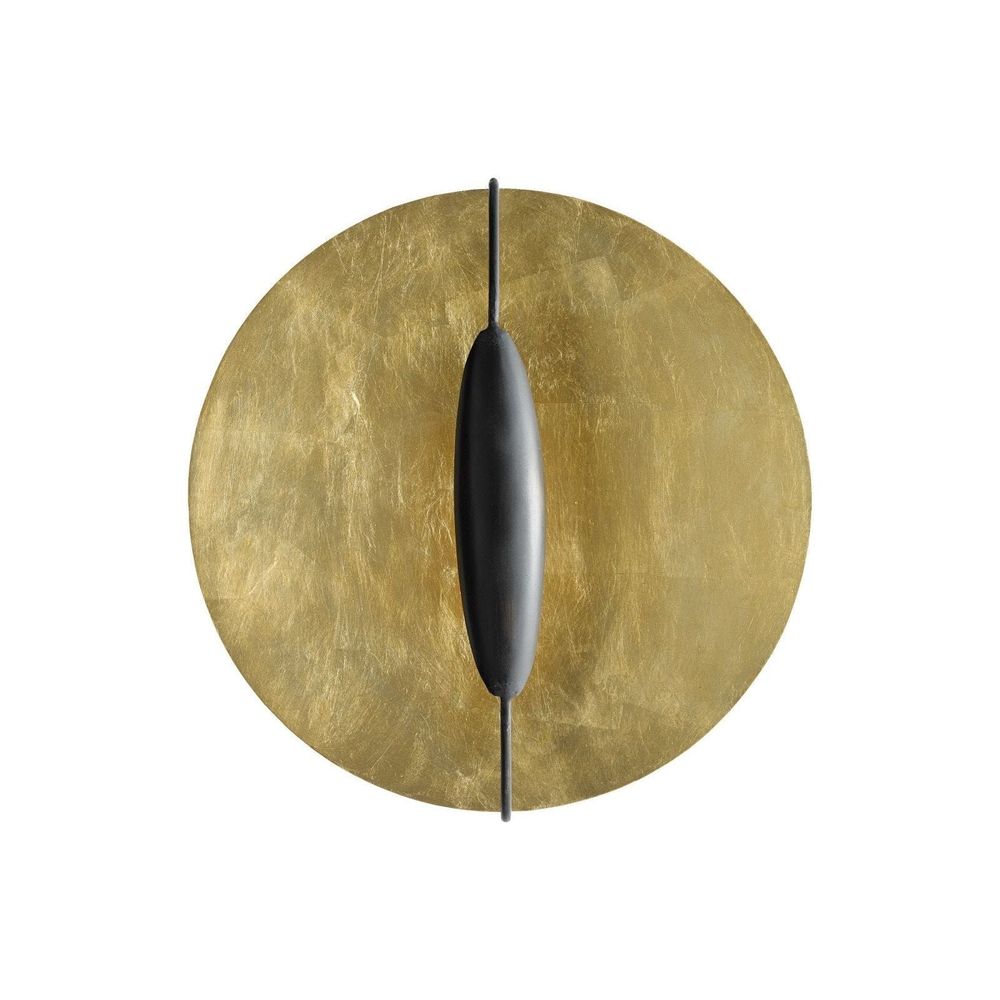 Additional view of Pinders Gold Wall Sconce in gold and black, featuring wall-mounting hardware.