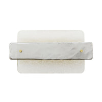 Barrett Sconce, shown in clear and frosted white with glass, brass, and a wall-mounting backplate.