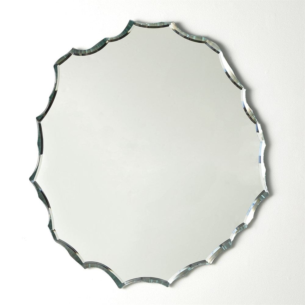 Chiseled Mirror, shown in clear and silver with mirrored glass, glass, and wall-mounting.
