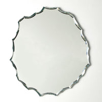 Chiseled Mirror, shown in clear and silver with mirrored glass, glass, and wall-mounting.