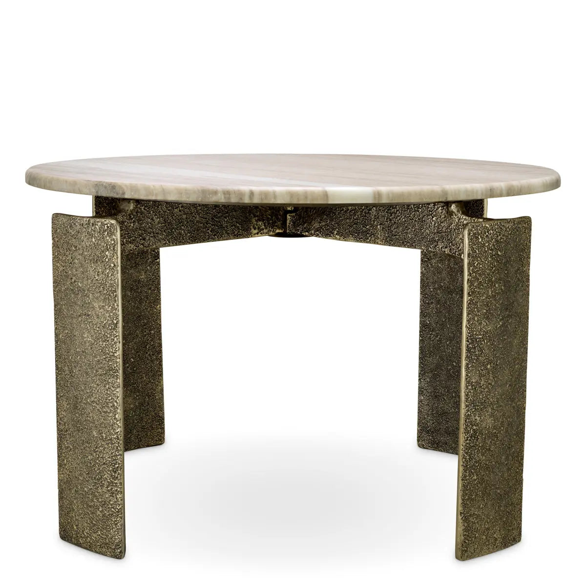Dining Table Bodega Round Antique Brass Finish - image 4