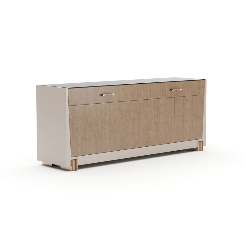 Alternate view of Counter Balance Sideboard 80 in light oak brown and warm beige.