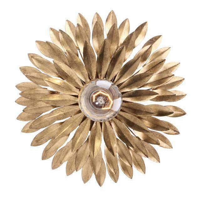 Radiant 1 Light Ambiance Sconce, shown in antique gold and warm brass-gold with wrought iron and metal.