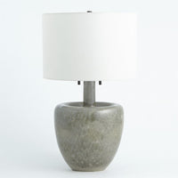Additional view of Impression Lamp in white and gray, featuring matte finish and a freestanding table base.