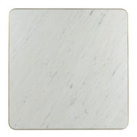 Additional view of Calloway Table in white and gray, featuring polished stone finish and a single pedestal base.