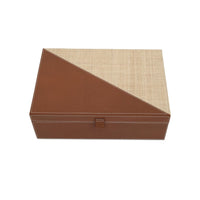 Boxes Leather & Raffia Box Set of 2
