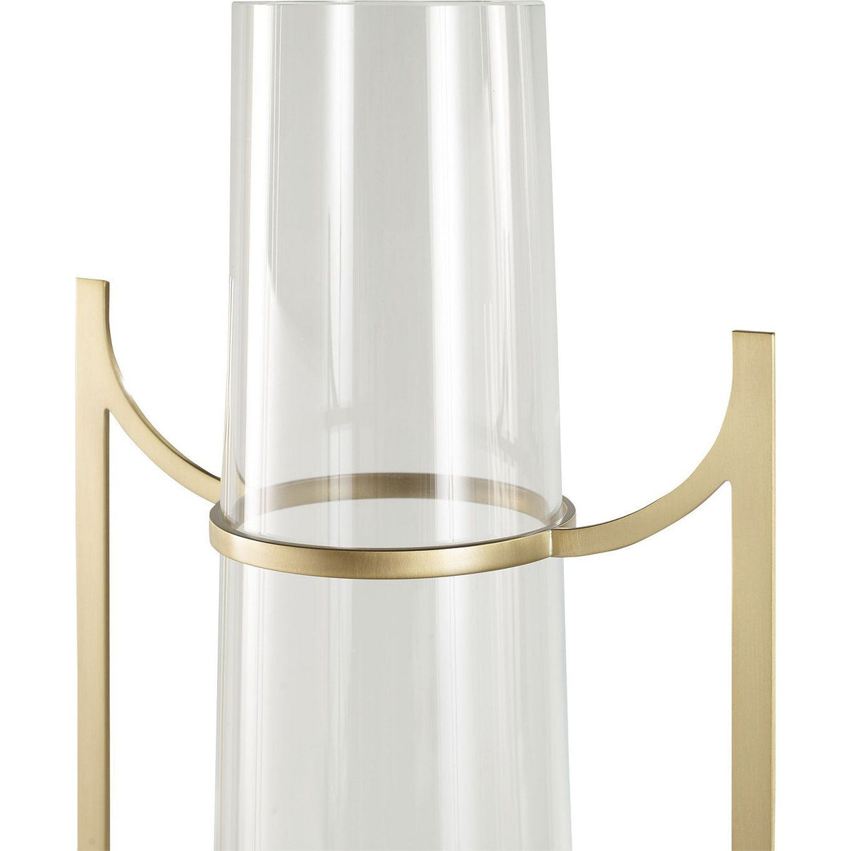 Additional view of Tephrite Jar in clear and brushed brass gold.