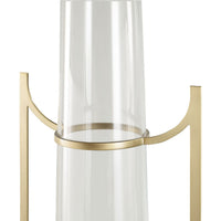 Additional view of Tephrite Jar in clear and brushed brass gold.