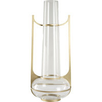 Alternate view of Tephrite Jar, featuring transparent finish, glass, brass, and open-top glass vessel for display or florals.