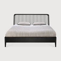 Spindle Bed - King, Oak black view