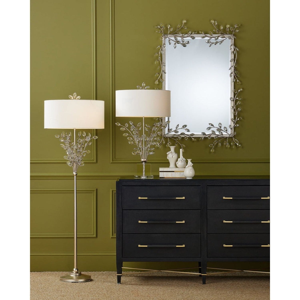 Wall Mirrors Forget-Me-Not Silver Rectangular Mirror