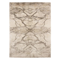 Mirror Match Marble Rug, shown in ivory and beige with wool or wool-blend pile and soft textile floor covering.