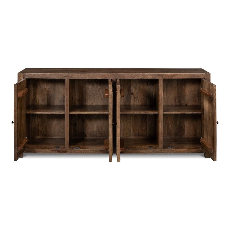 Alternate view of Benedict Sideboard in medium brown and warm walnut brown.