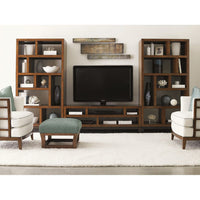 Additional view of Pacifica Media Console in medium brown and dark espresso brown.