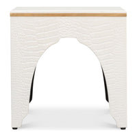 Croco Embossed Leather Stool