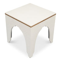Croco Embossed Leather Stool