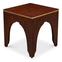 Croco Embossed Leather Stool