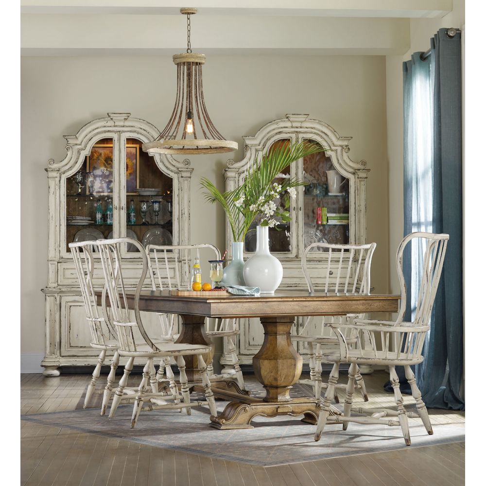 Additional view of Sanctuary Spindle Back Side Chair, featuring distressed painted, wood, and armless side chair.