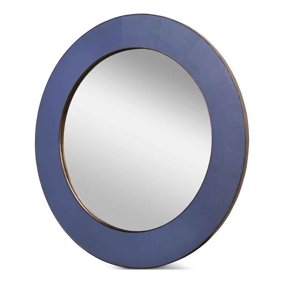 Alternate view of Judith Mirror Shagreen, featuring matte finish, shagreen, glass, and wall-mounting hardware.