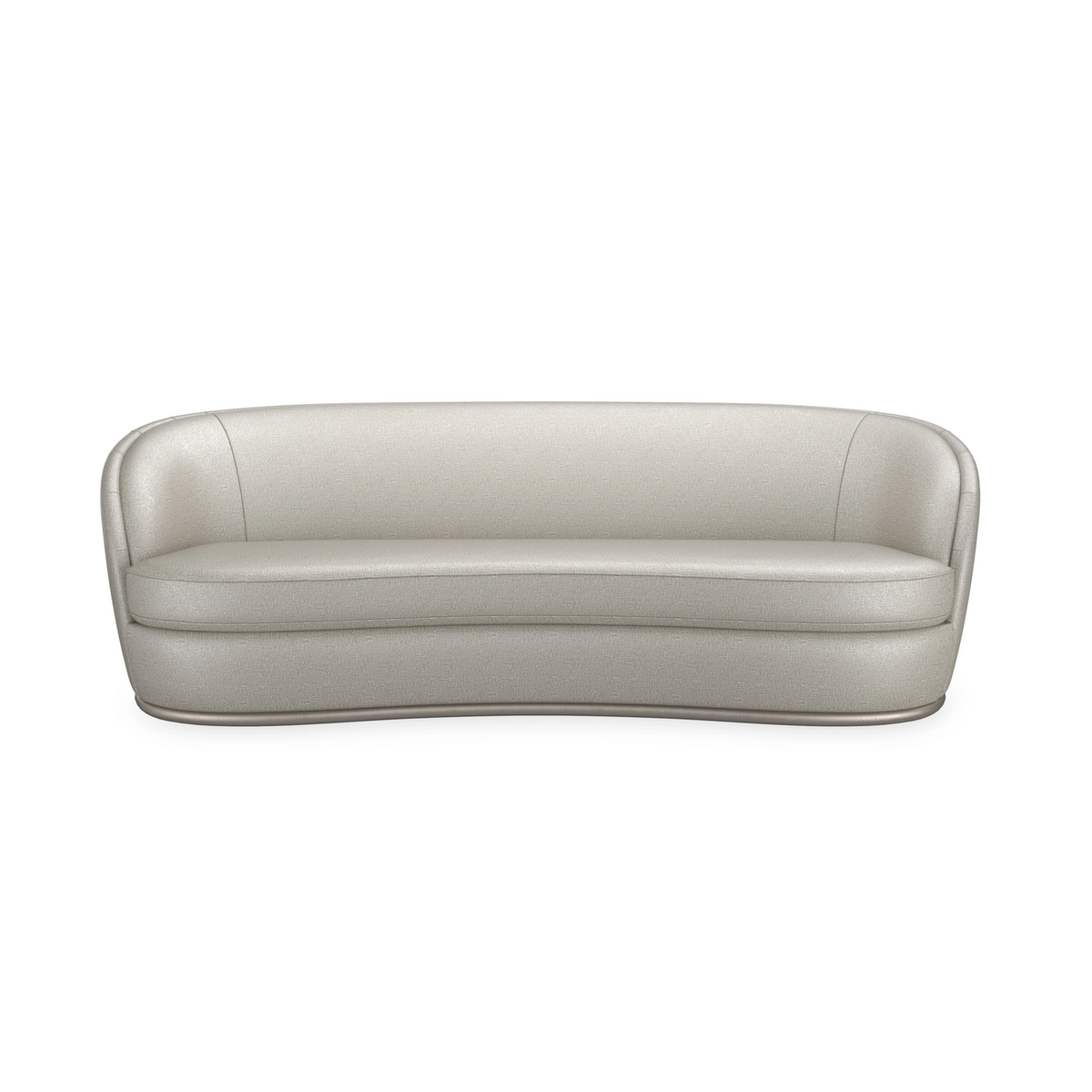 Nebula Sofa 101, shown in champagne beige and warm ivory with textured fabric and metal.